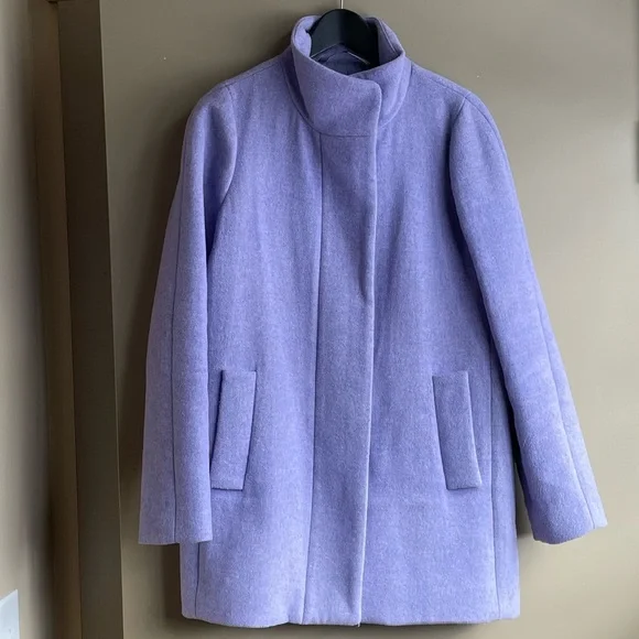 J. Crew Factory Cocoon Hyacinth Lilac Coat: Size 6 - Picture 3 of 7